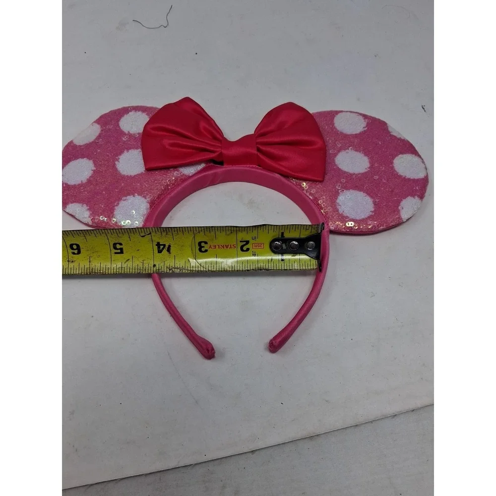DISNEY JUNIOR MINNIE Pinks EARS Headband Sequins Glitter 157179 SAM Polka Dots I
